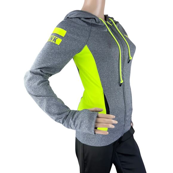 Pink by Victoria's Secret Ultimate Gray Full Zip Hooded Active Sweatshirt XS - Picture 4 of 8